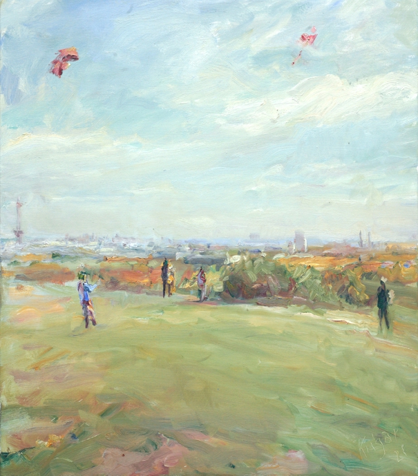 André Krigar Drachen auf dem Teufelsberg Öl : Lw 80 x 70 cm 2021